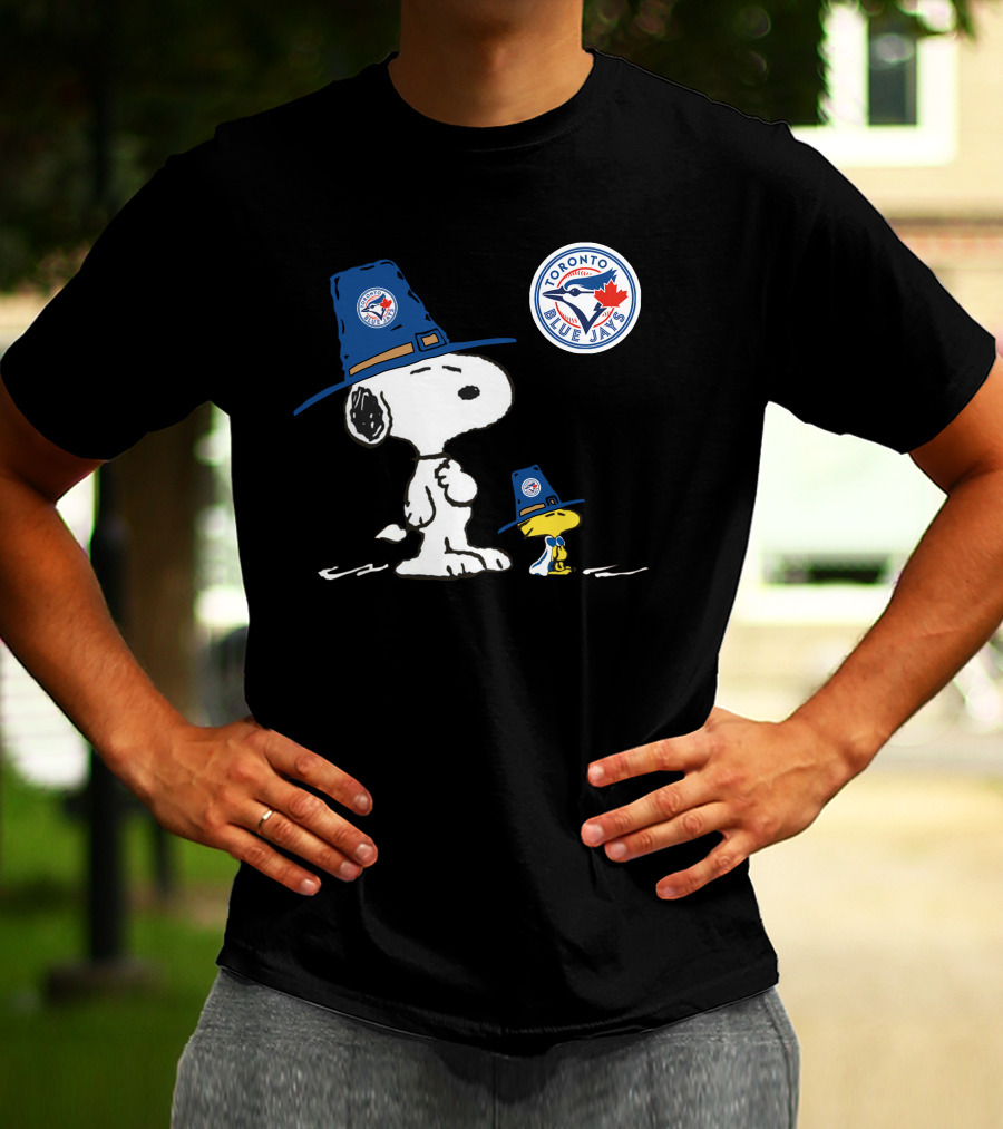 Toronto Blue Jays Snoopy And Woodstock Baseball Fanatic Duo T-Shirt