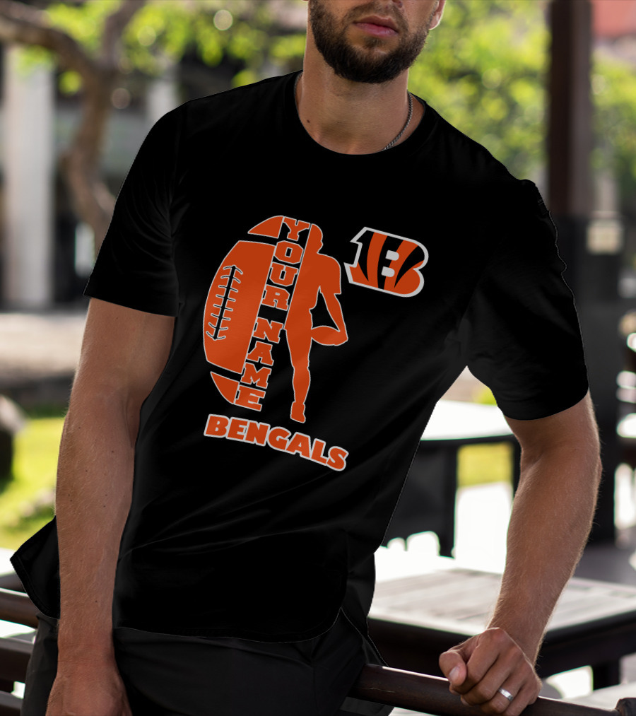 Your Name Bengals Football Silhouette B T-Shirt