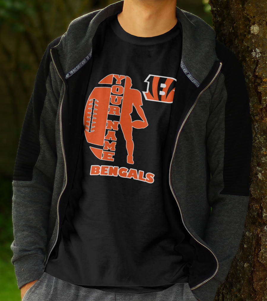 Your Name Bengals Football Silhouette B T-Shirt
