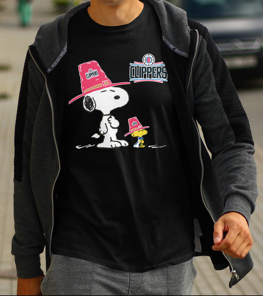 Los Angeles Clippers Snoopy And Woodstock NBA Collaboration T-Shirt
