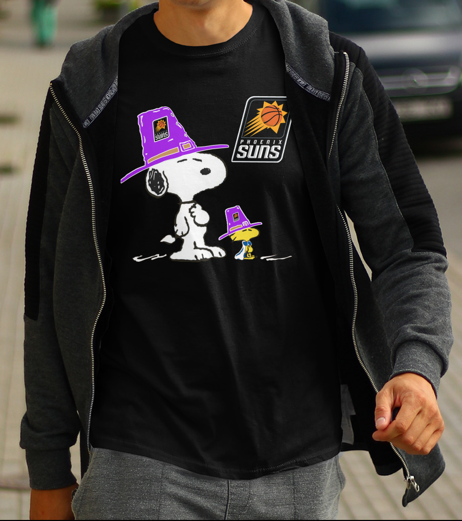 Phoenix Suns Snoopy Woodstock Pilgrim Hats T-Shirt