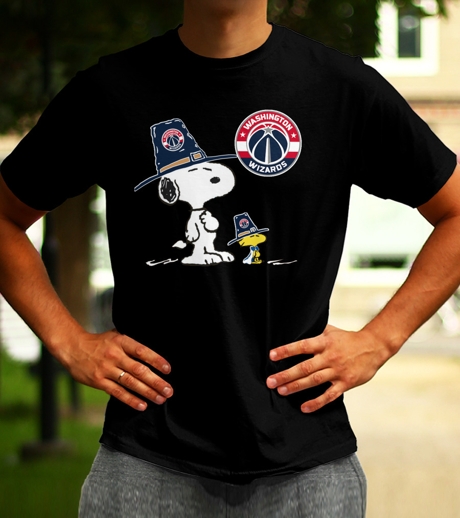 Washington Wizards Snoopy Woodstock Pilgrim Hats T-Shirt
