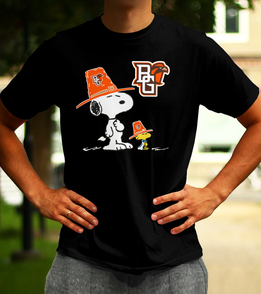 Bowling Green Falcons Snoopy Woodstock Pilgrim Hats T-Shirt