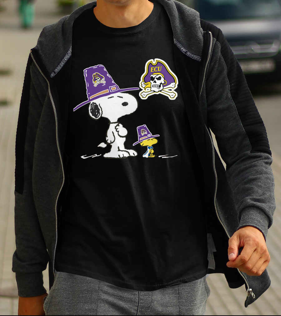 East Carolina Pirates Snoopy ECU Skull T-Shirt