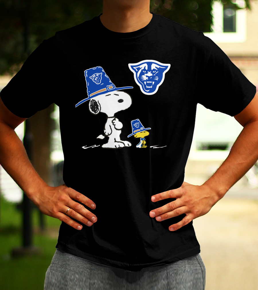 Georgia State Panthers Snoopy Woodstock Thanksgiving Pilgrim Hats T-Shirt