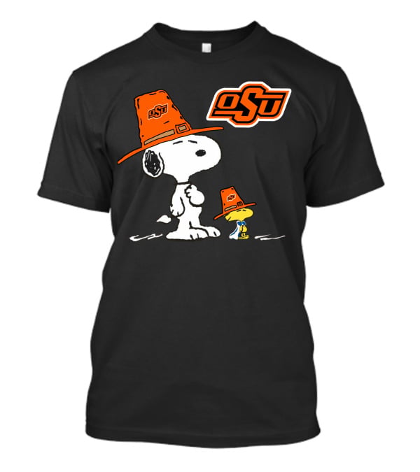 Oklahoma State Cowboys Snoopy OSU Hat Peanuts T-Shirt