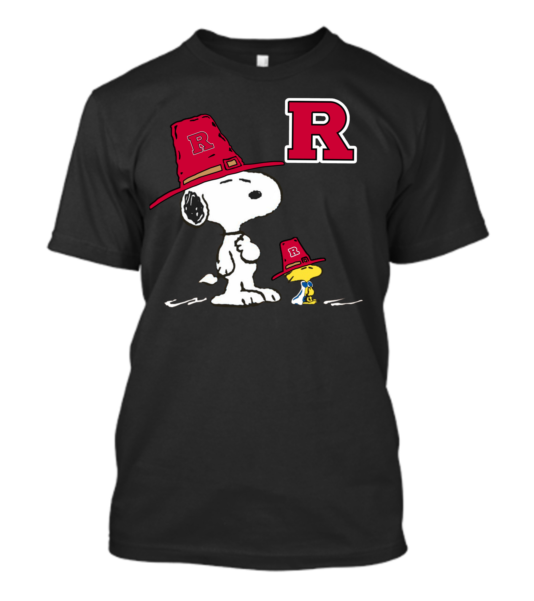 Rutgers Scarlet Knights Snoopy Woodstock Pilgrim Hat T-Shirt