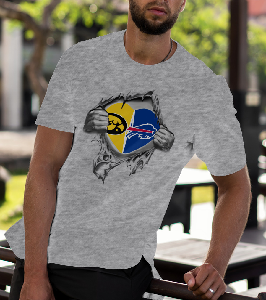 Iowa Hawkeyes Buffalo Bills Torn Heart Rivalry T-Shirt