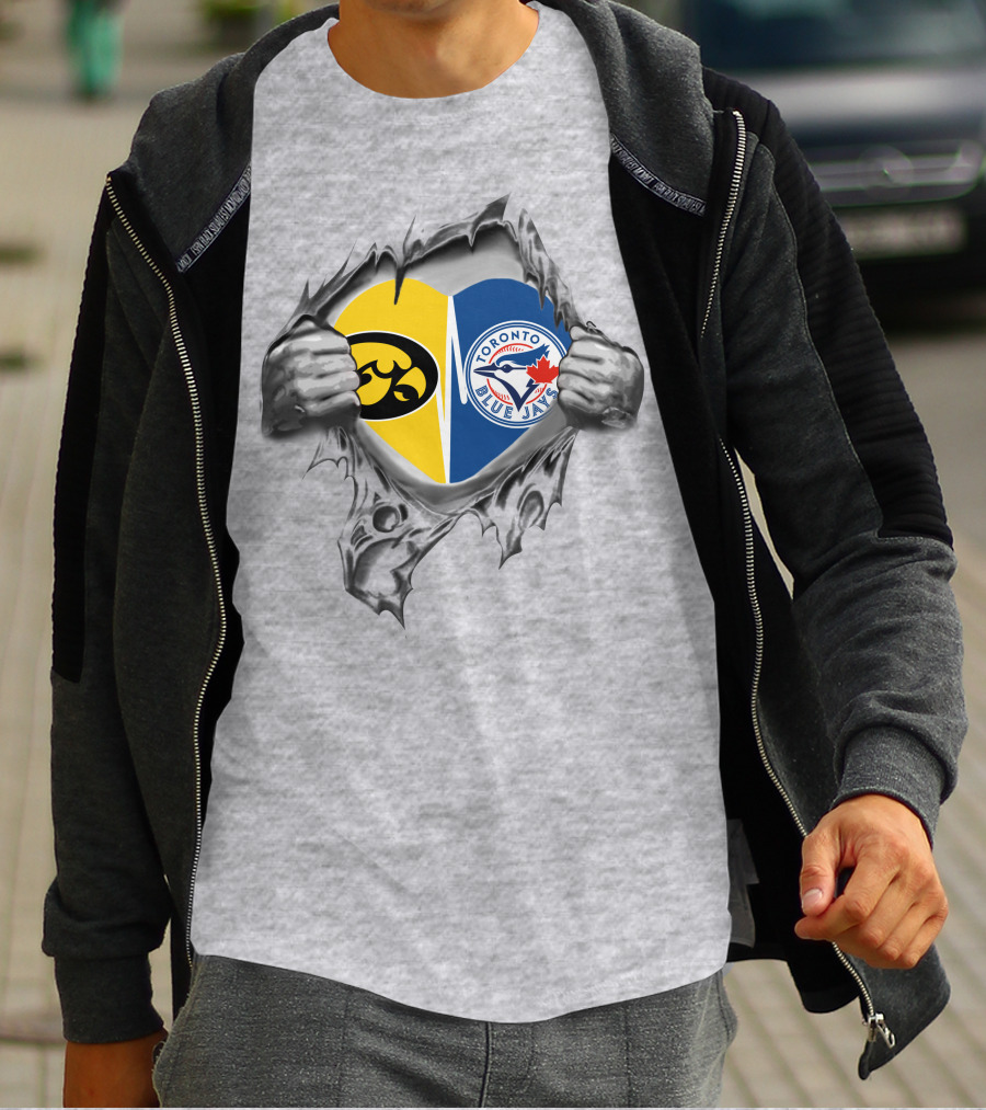 Iowa Hawkeyes Face Off Against Toronto Blue Jays In Unique Showdown T-Shirt