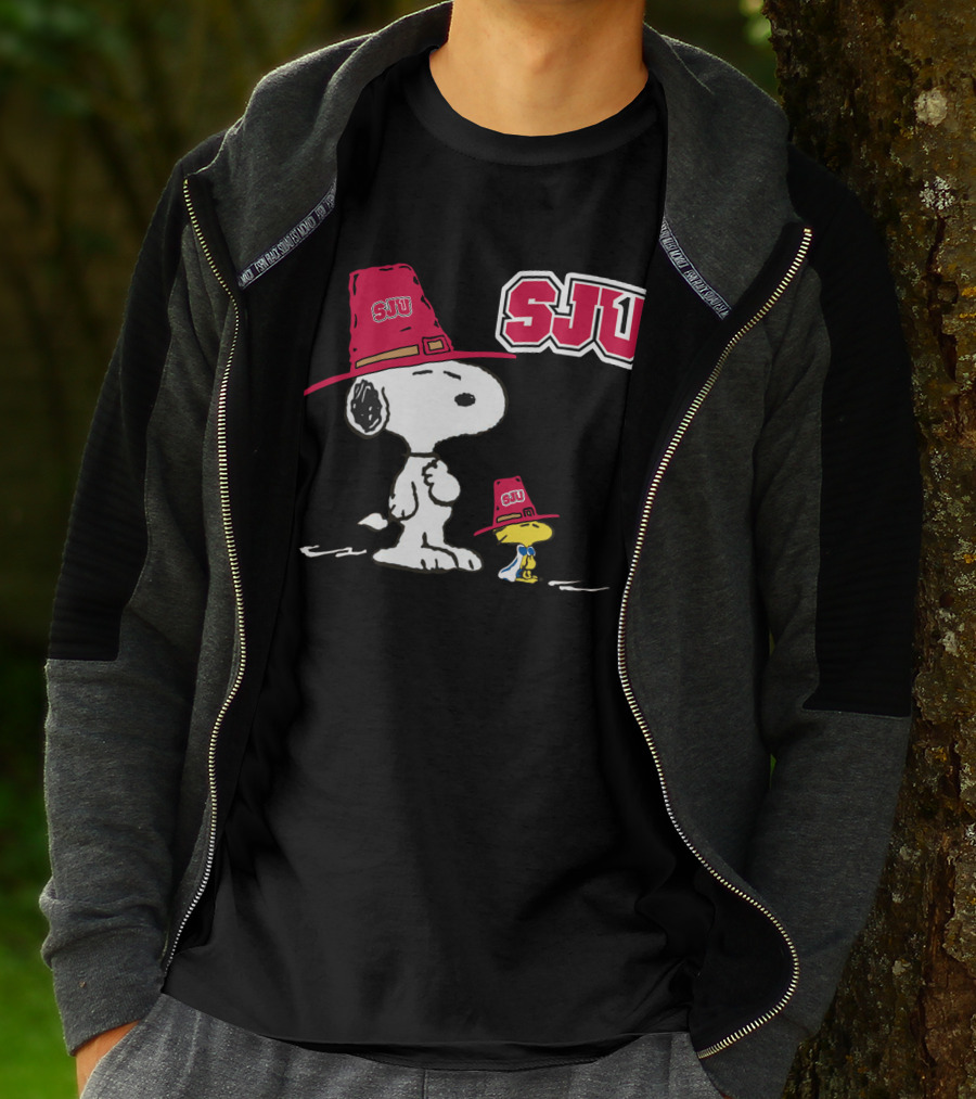 Snoopy SJU Red Hat With Woodstock T-Shirt