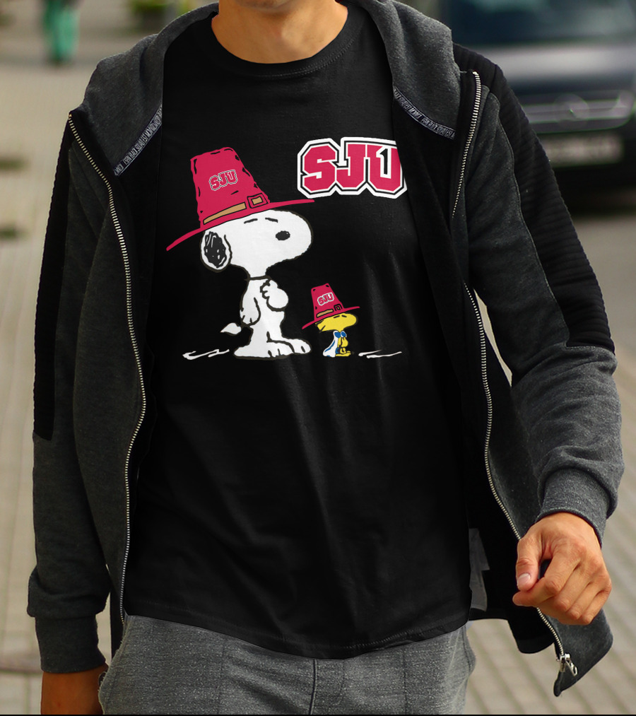 Snoopy SJU Red Hat With Woodstock T-Shirt