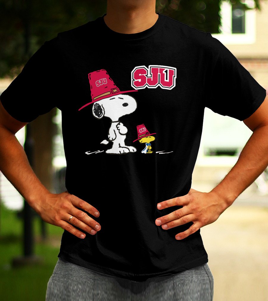 Snoopy SJU Red Hat With Woodstock T-Shirt