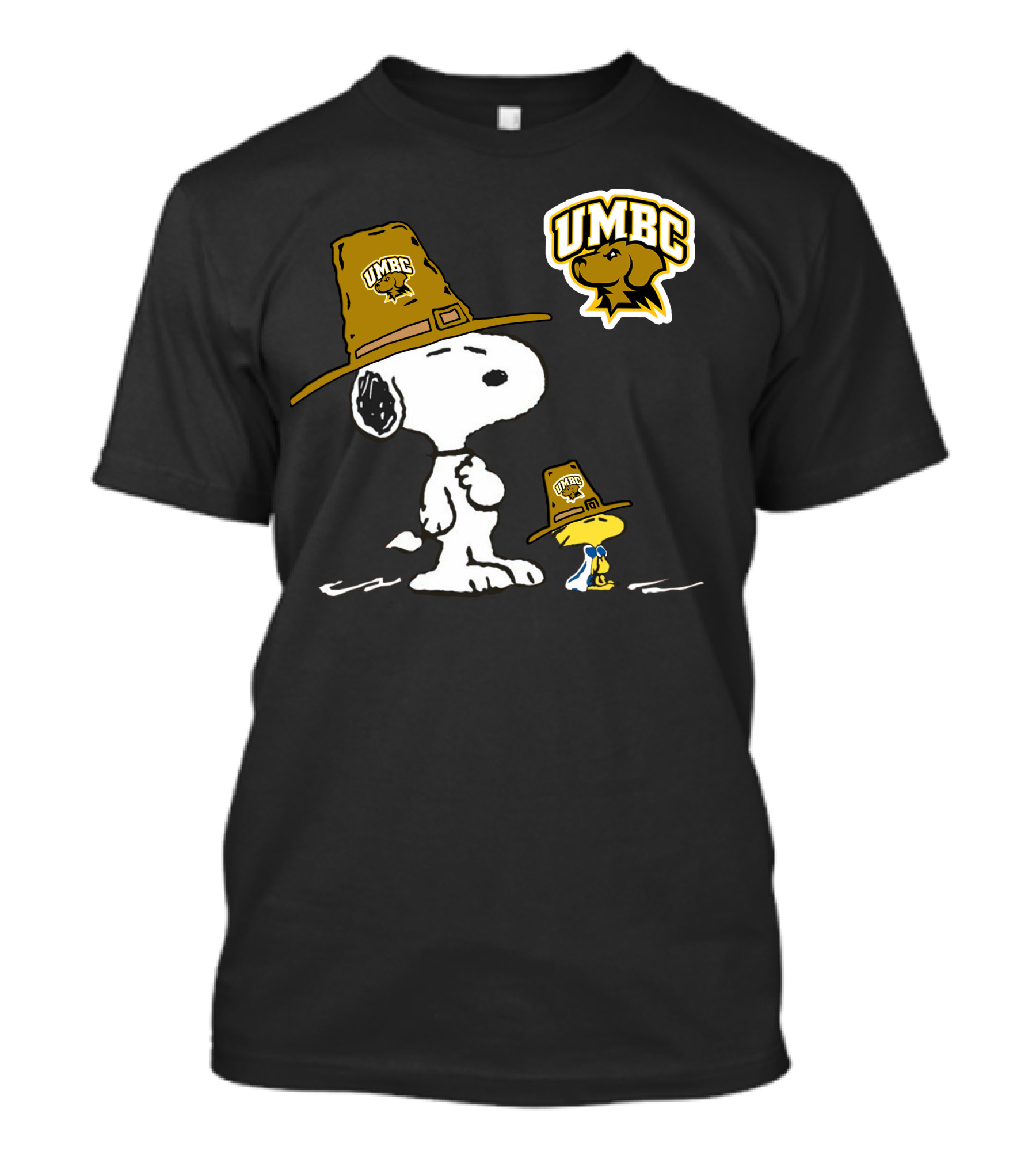 UMBC Snoopy Woodstock Mascot Hat T-Shirt