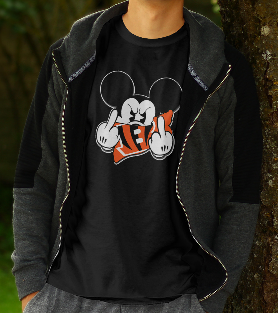 Mickey Mouse Bengals Football Fan Gesture T-Shirt
