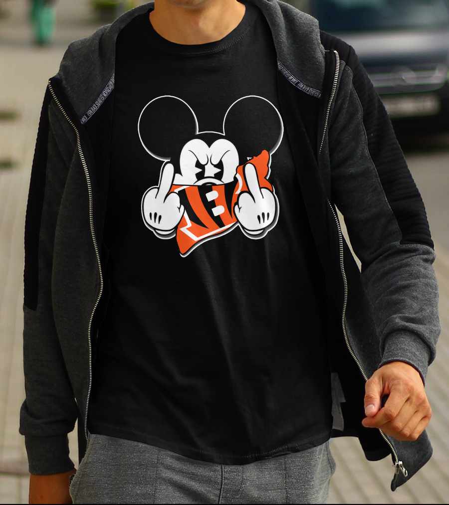 Mickey Mouse Bengals Football Fan Gesture T-Shirt