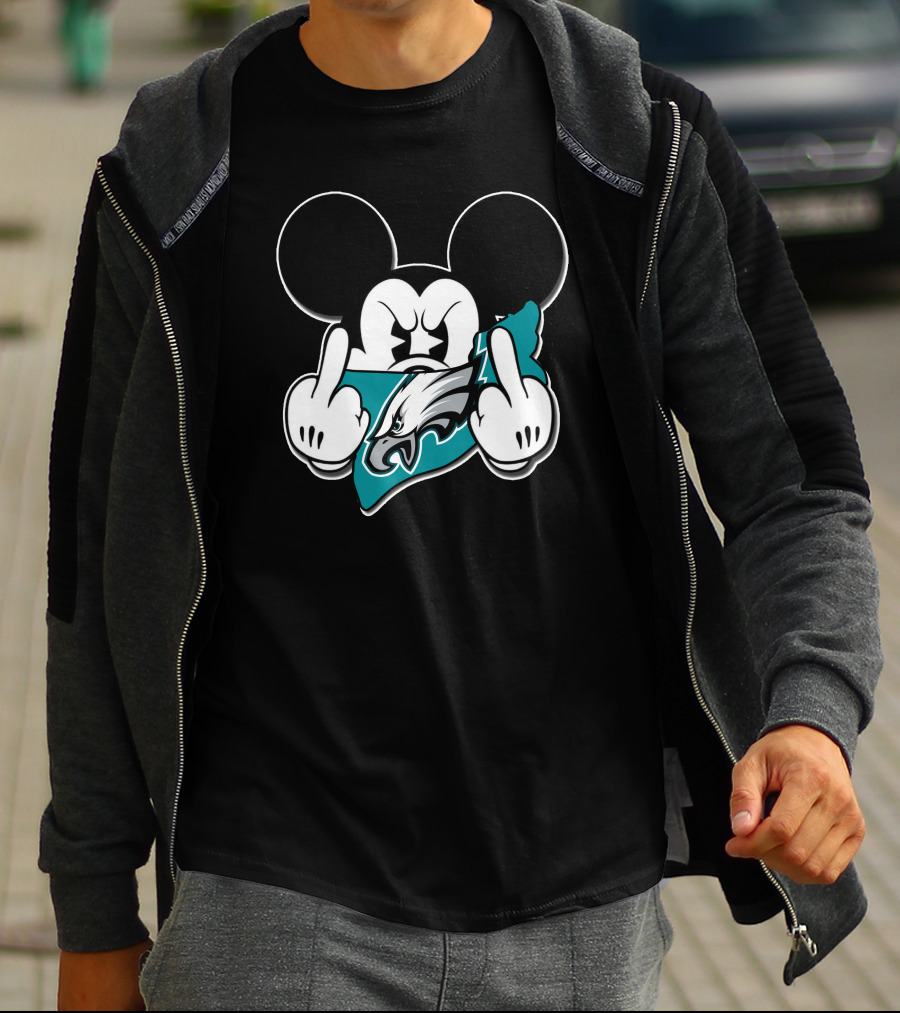 Mickey Mouse Philadelphia Eagles Logo Contrast T-Shirt