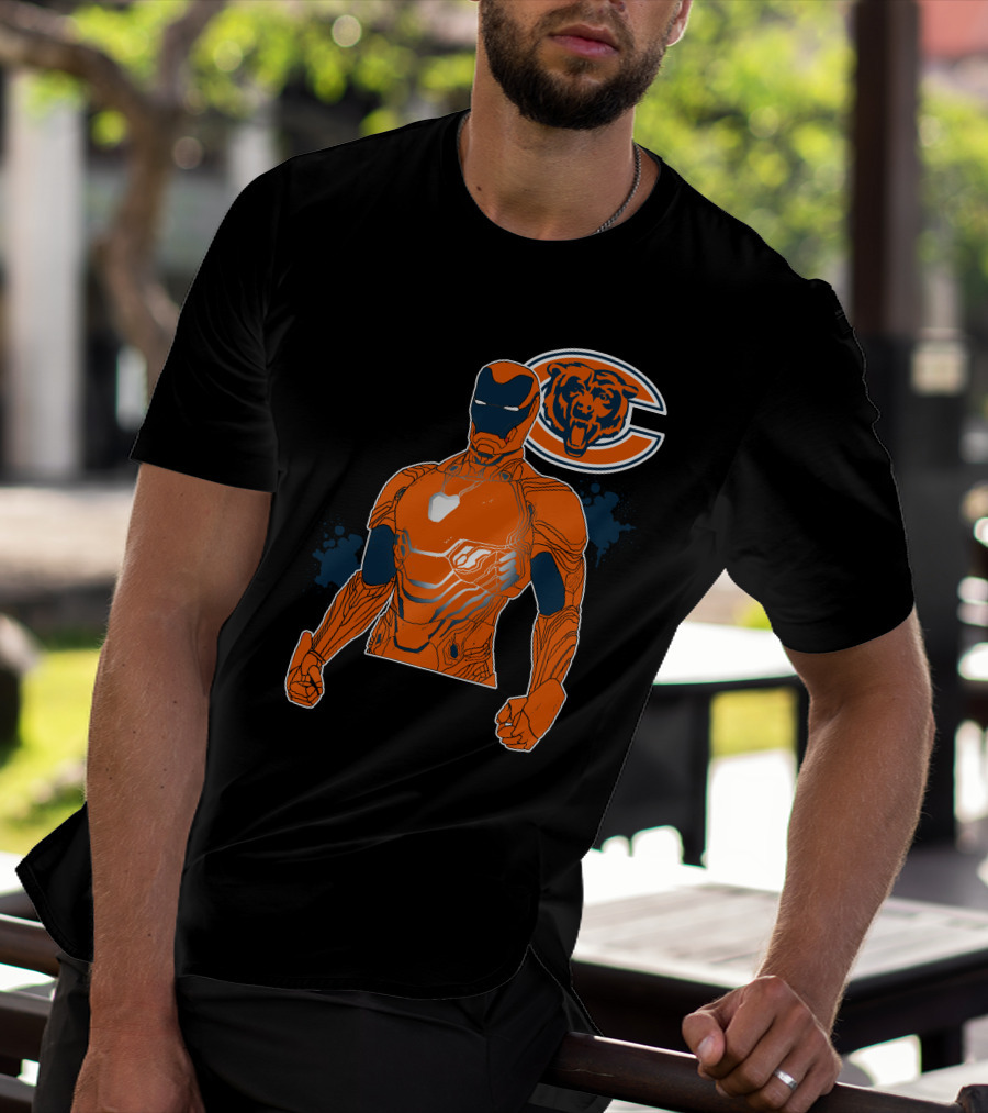 Iron Man Chicago Bears Nfl Crossover T-Shirt