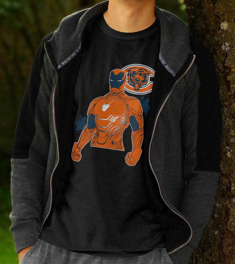 Iron Man Chicago Bears Nfl Crossover T-Shirt