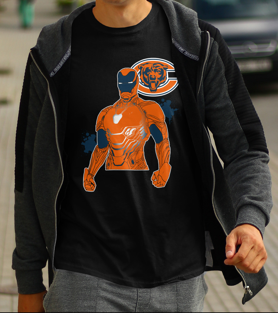 Iron Man Chicago Bears Nfl Crossover T-Shirt