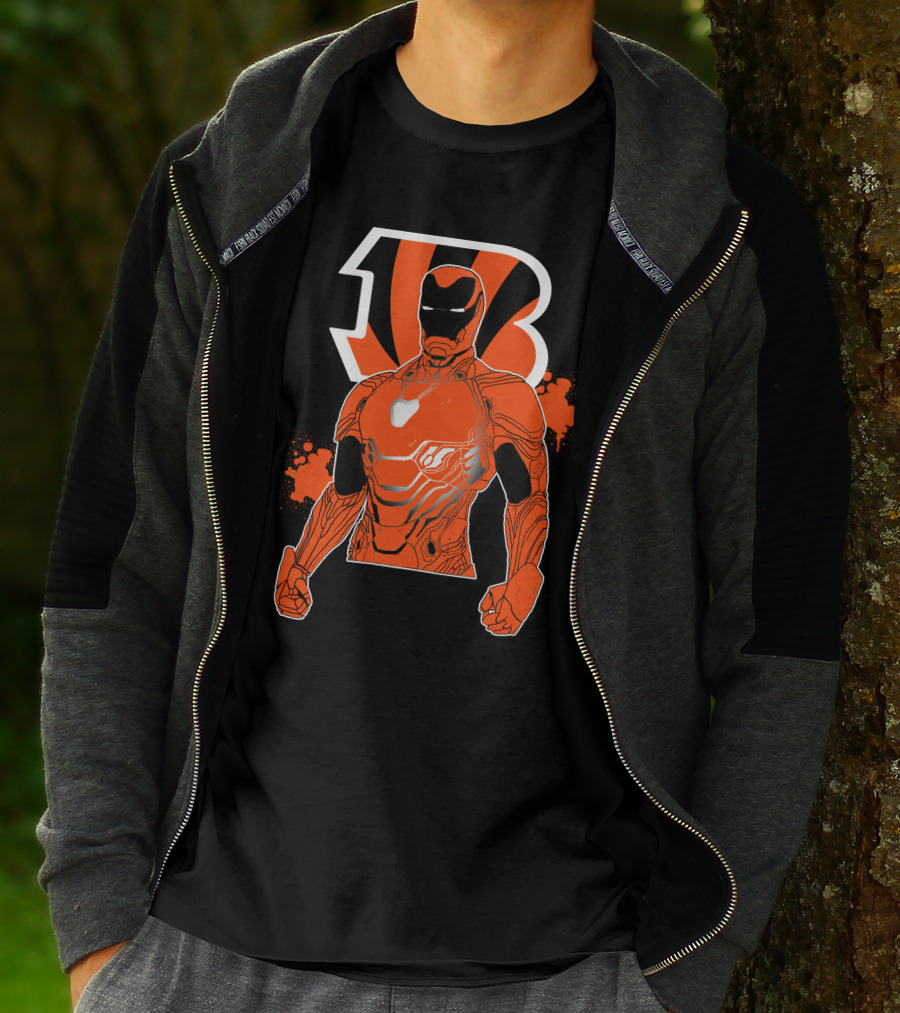 Iron Man Bengals Nfl Crossover Football T-Shirt