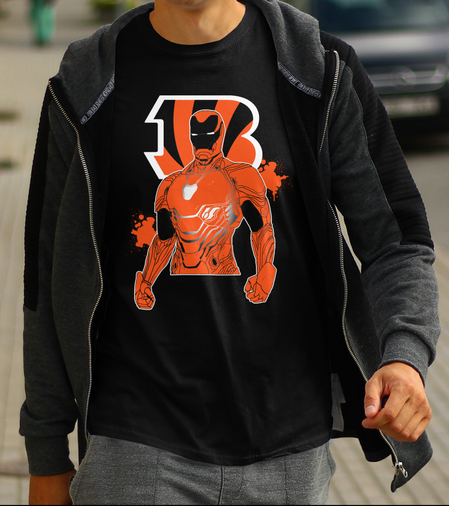 Iron Man Bengals Nfl Crossover Football T-Shirt