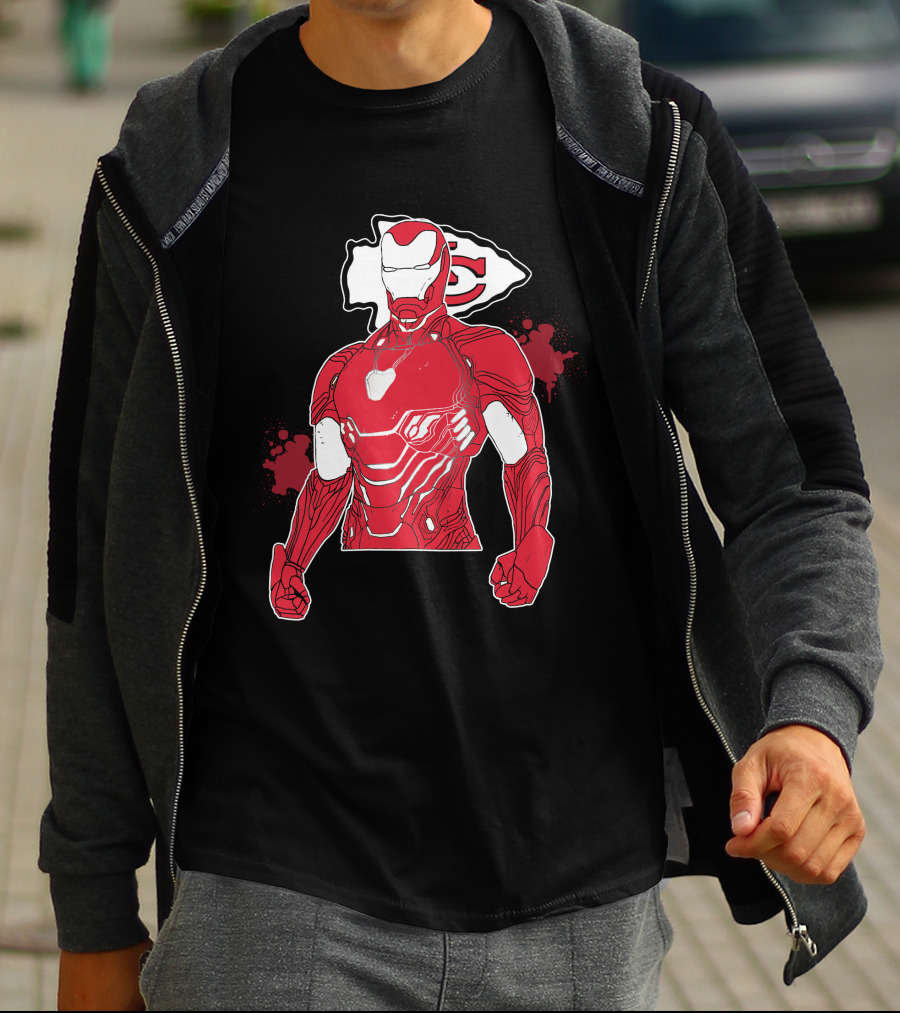 Iron Man Kansas City Chiefs Crossover T-Shirt