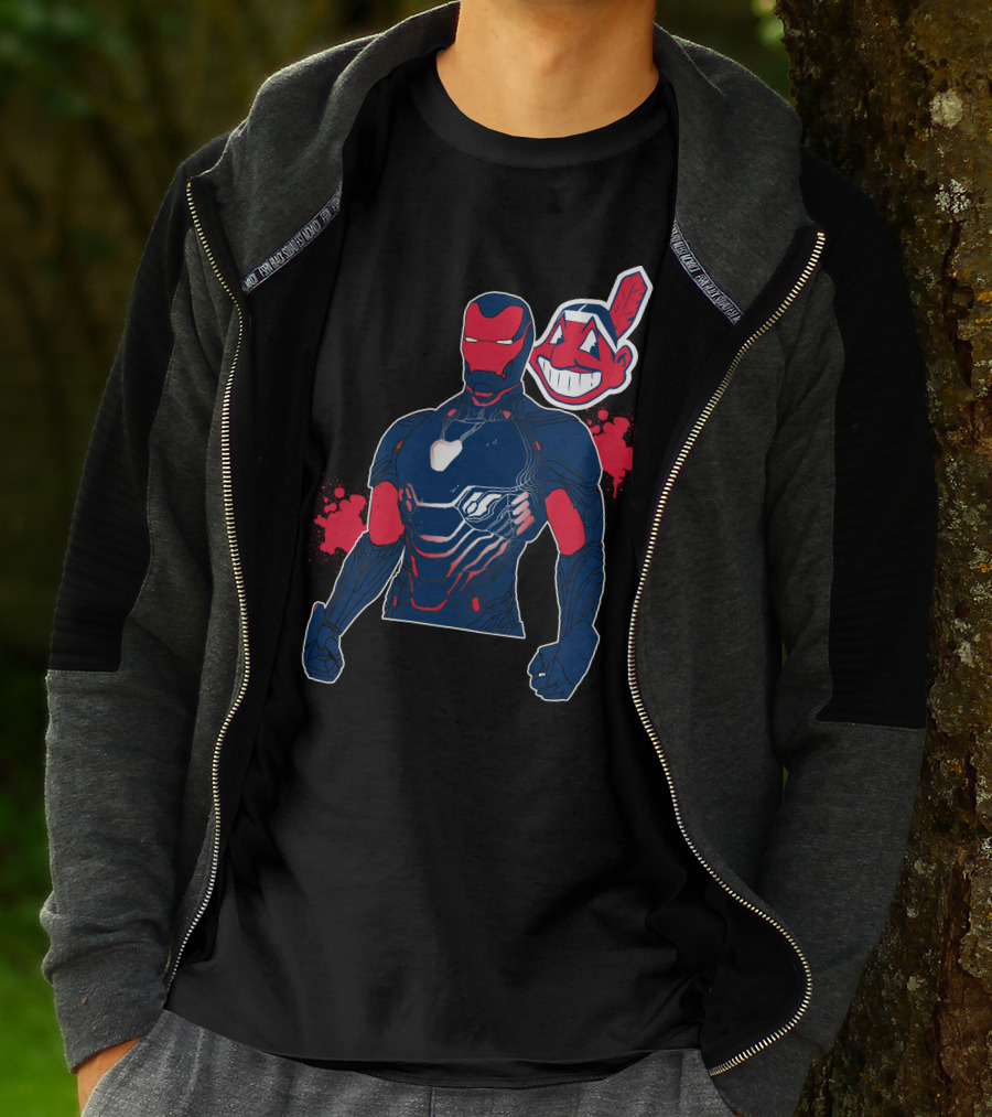 Iron Man Cleveland Indians Crossover T-Shirt