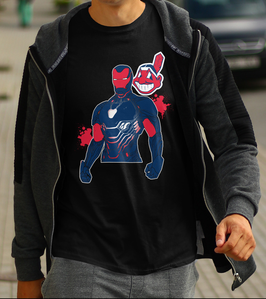Iron Man Cleveland Indians Crossover T-Shirt