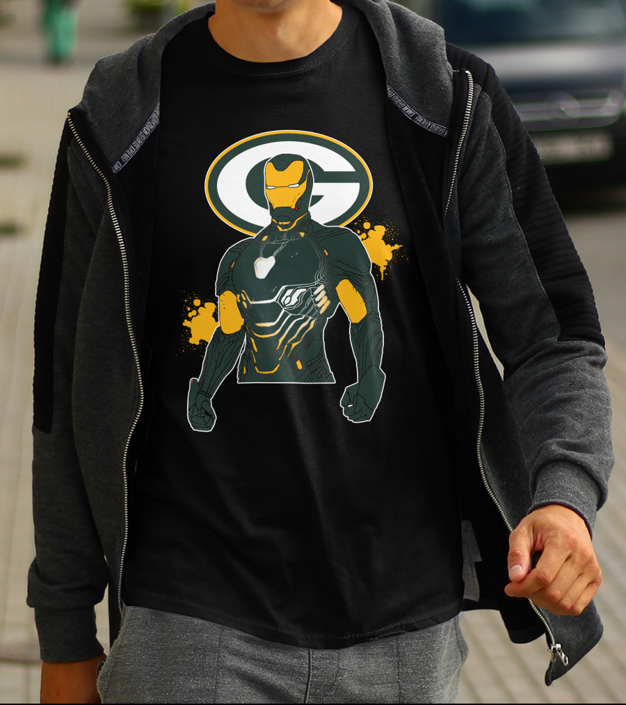 Iron Man Green Bay Packers Crossover T-Shirt