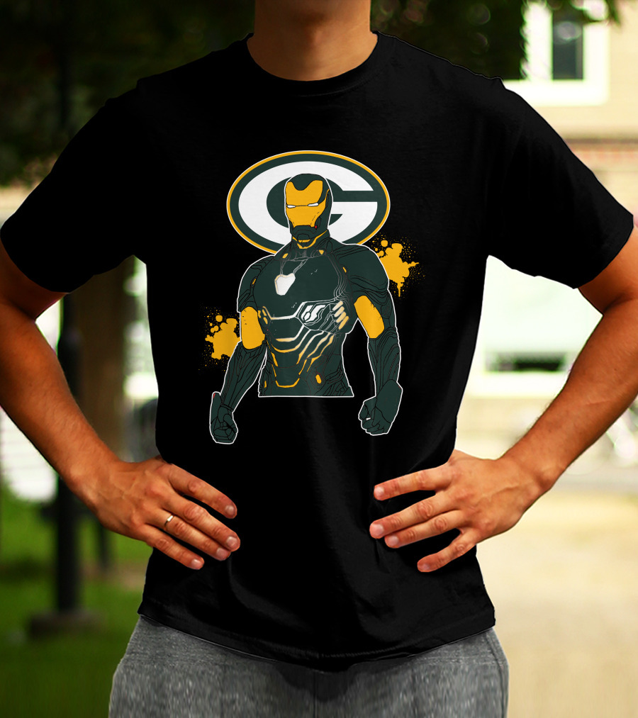 Iron Man Green Bay Packers Crossover T-Shirt