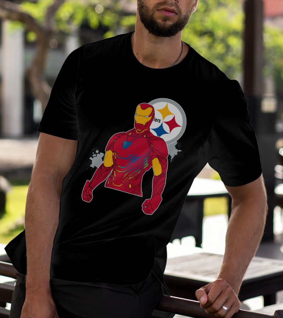 Iron Man With Steelers T-Shirt