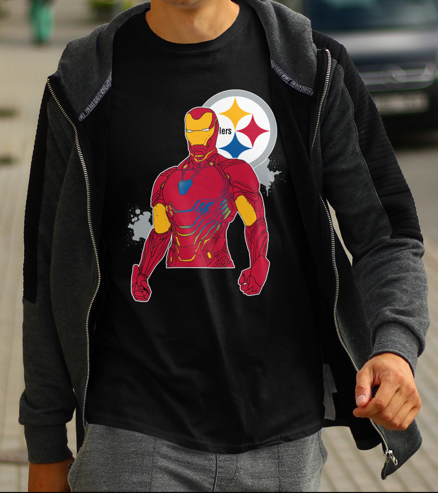 Iron Man With Steelers T-Shirt