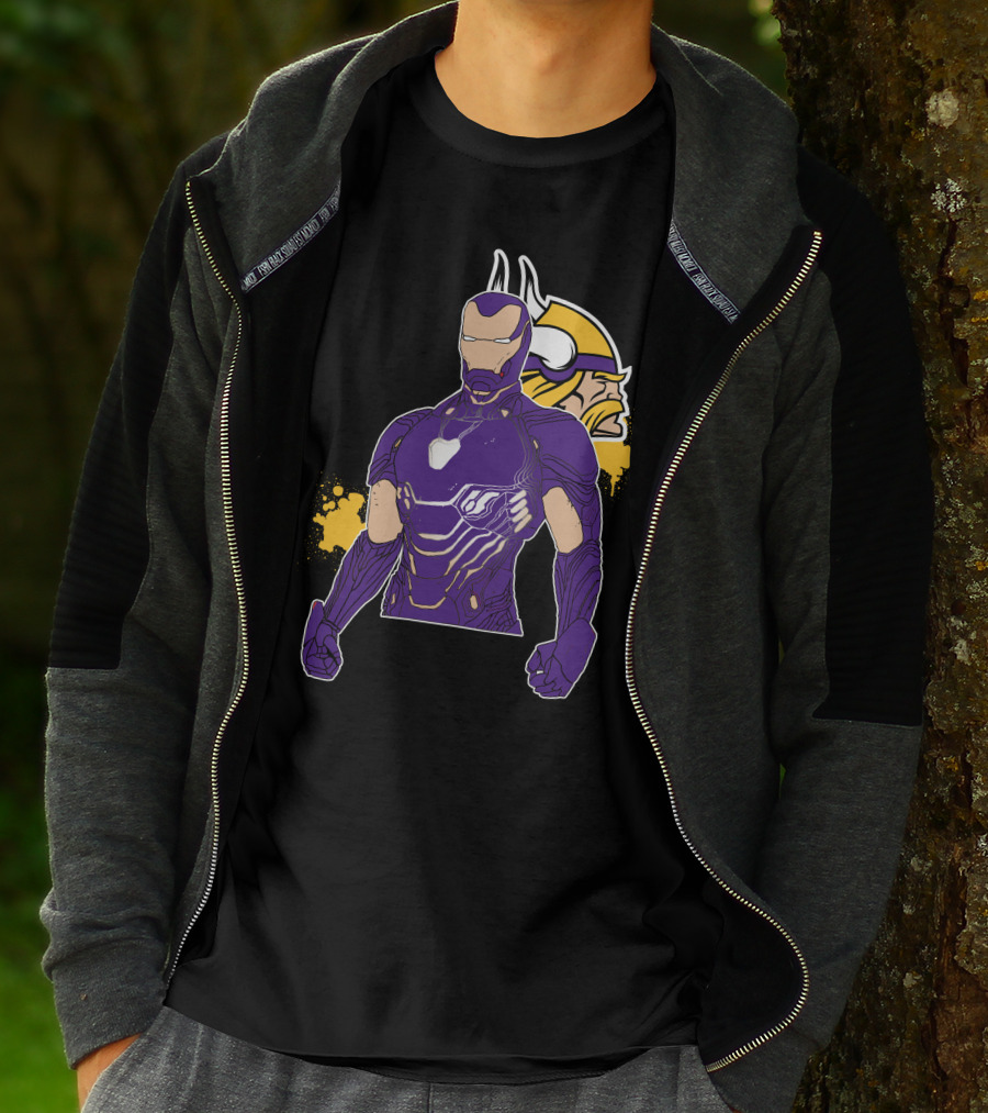 Iron Man Minnesota Vikings Crossover Fusion T-Shirt