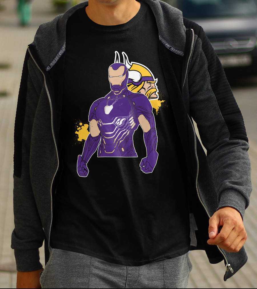 Iron Man Minnesota Vikings Crossover Fusion T-Shirt