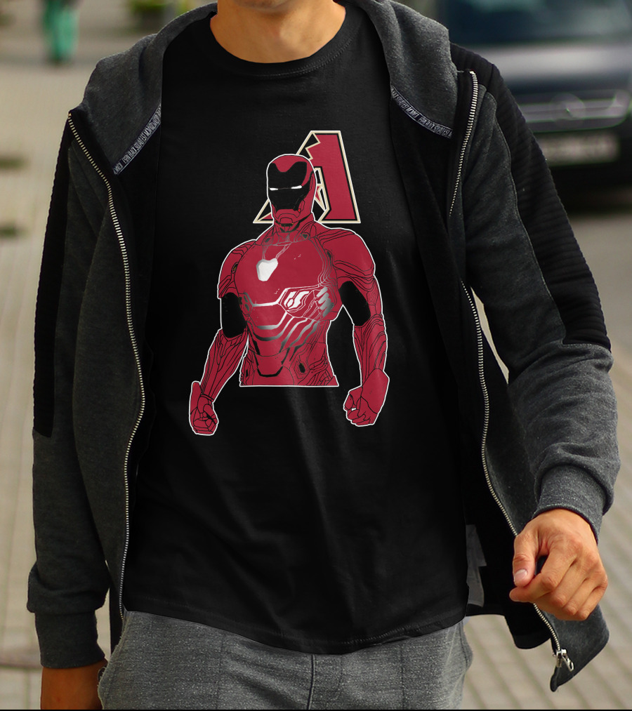 Iron Man Arizona Diamondbacks Crossover Battle Armor T-Shirt