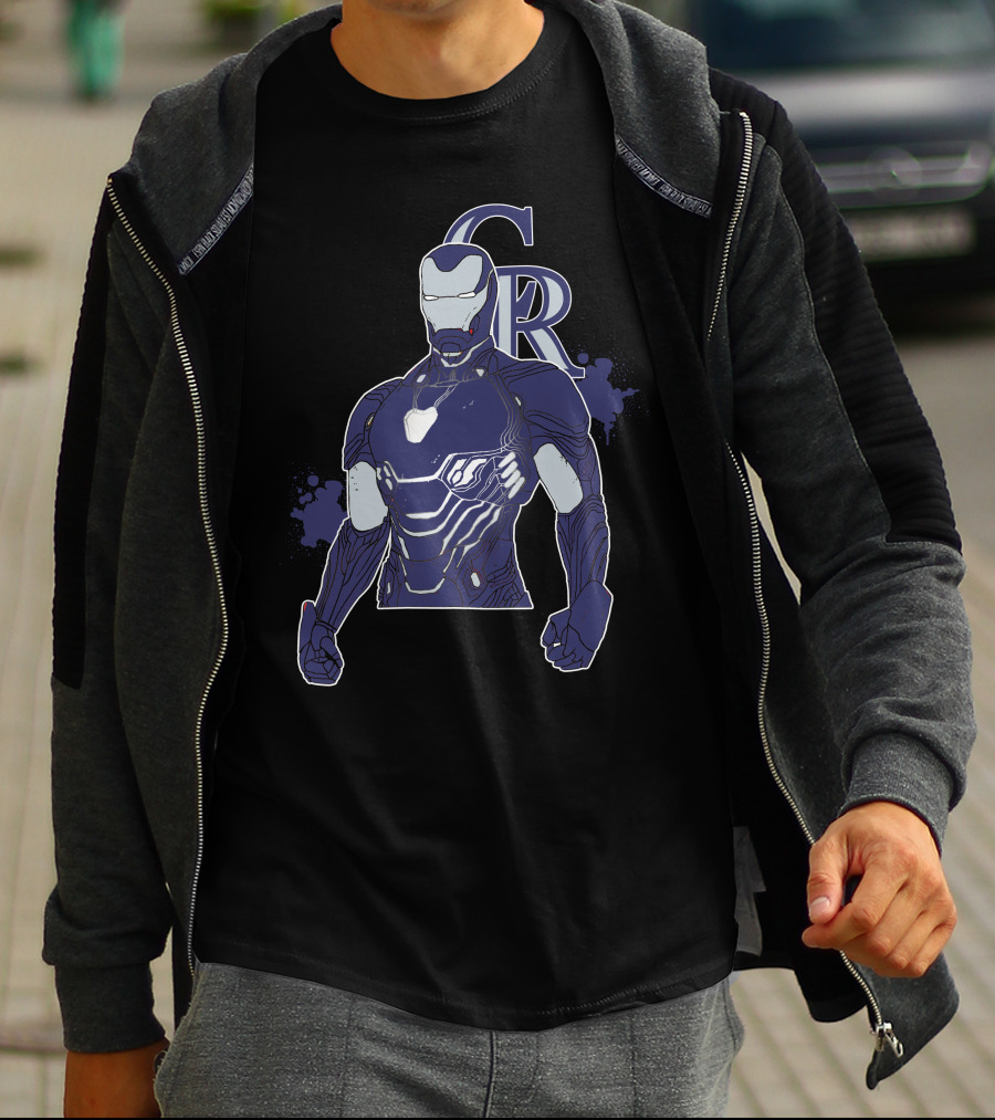 Iron Man Colorado Rockies Crossover Fan Collaboration T-Shirt