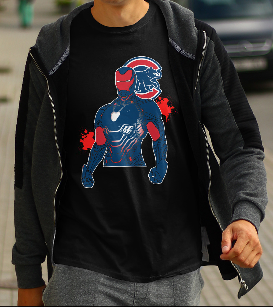 Iron Man Meets Chicago Cubs Crossover T-Shirt