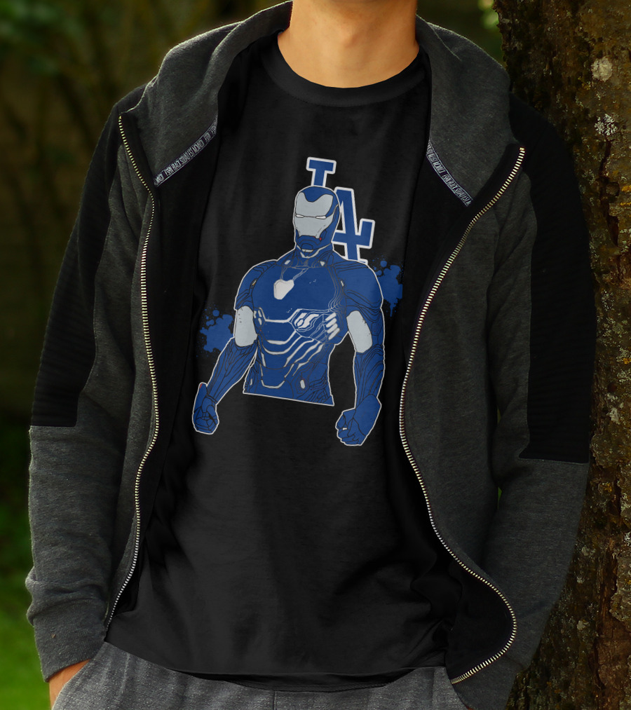 Iron Man La Dodgers Team Up Heroic Crossover T-Shirt