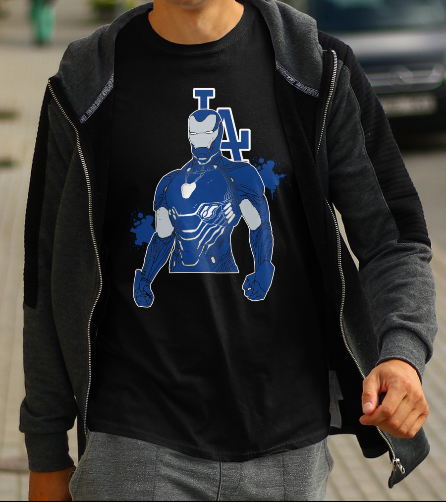 Iron Man La Dodgers Team Up Heroic Crossover T-Shirt