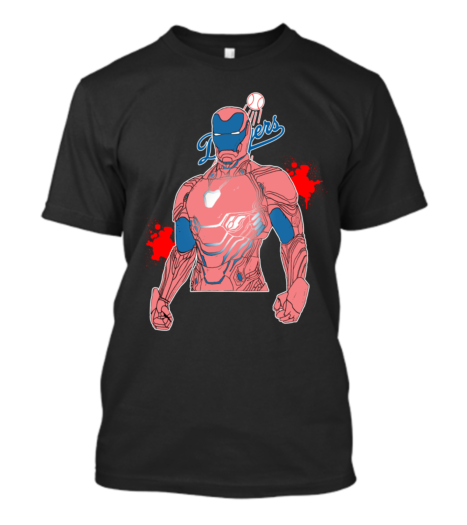 Iron Man Dodgers Baseball Fusion Heroic Crossover T-Shirt