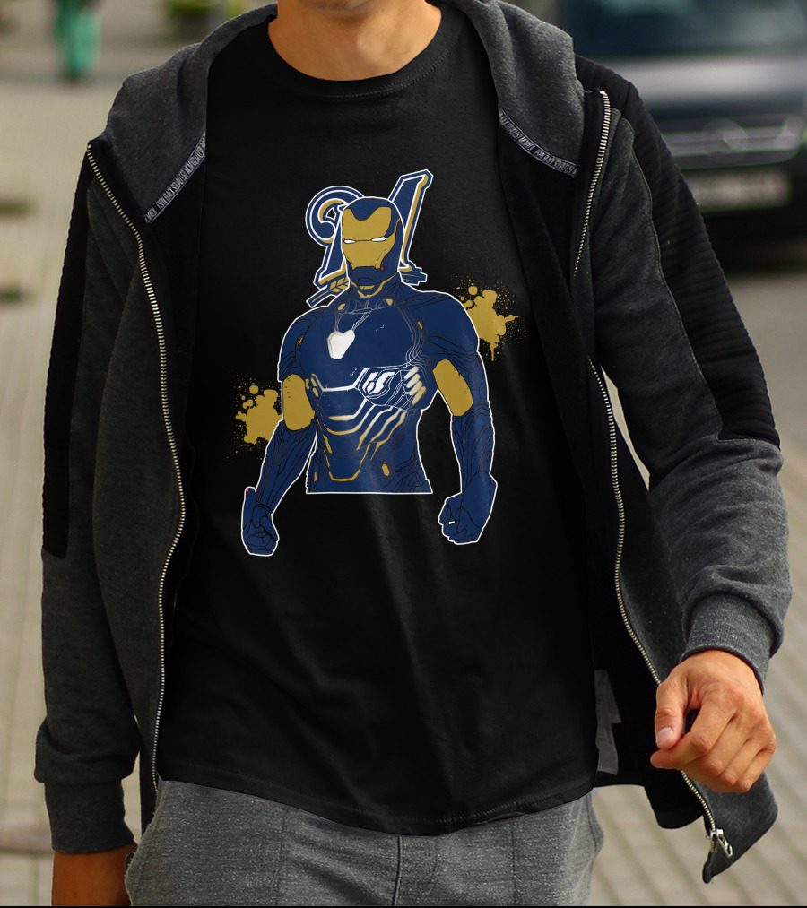 Iron Man Meets Milwaukee Brewers Iconic Team Fusion T-Shirt