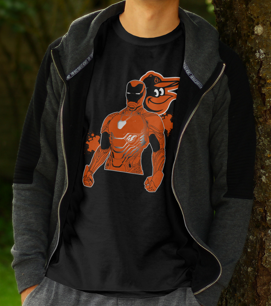 Iron Man And Baltimore Orioles Mashup T-Shirt