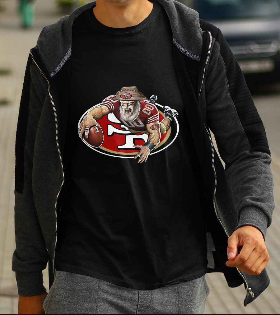 San Francisco 49ers Wild Cowboy Mascot Rugby Football T-Shirt