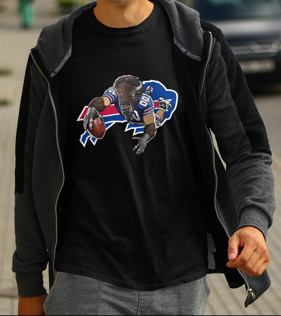 Buffalo Bills Buffalo Football Player With Ball T-Shirt