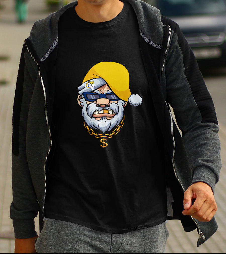 Rams Santa Dollar Chain Gangster Style T-Shirt