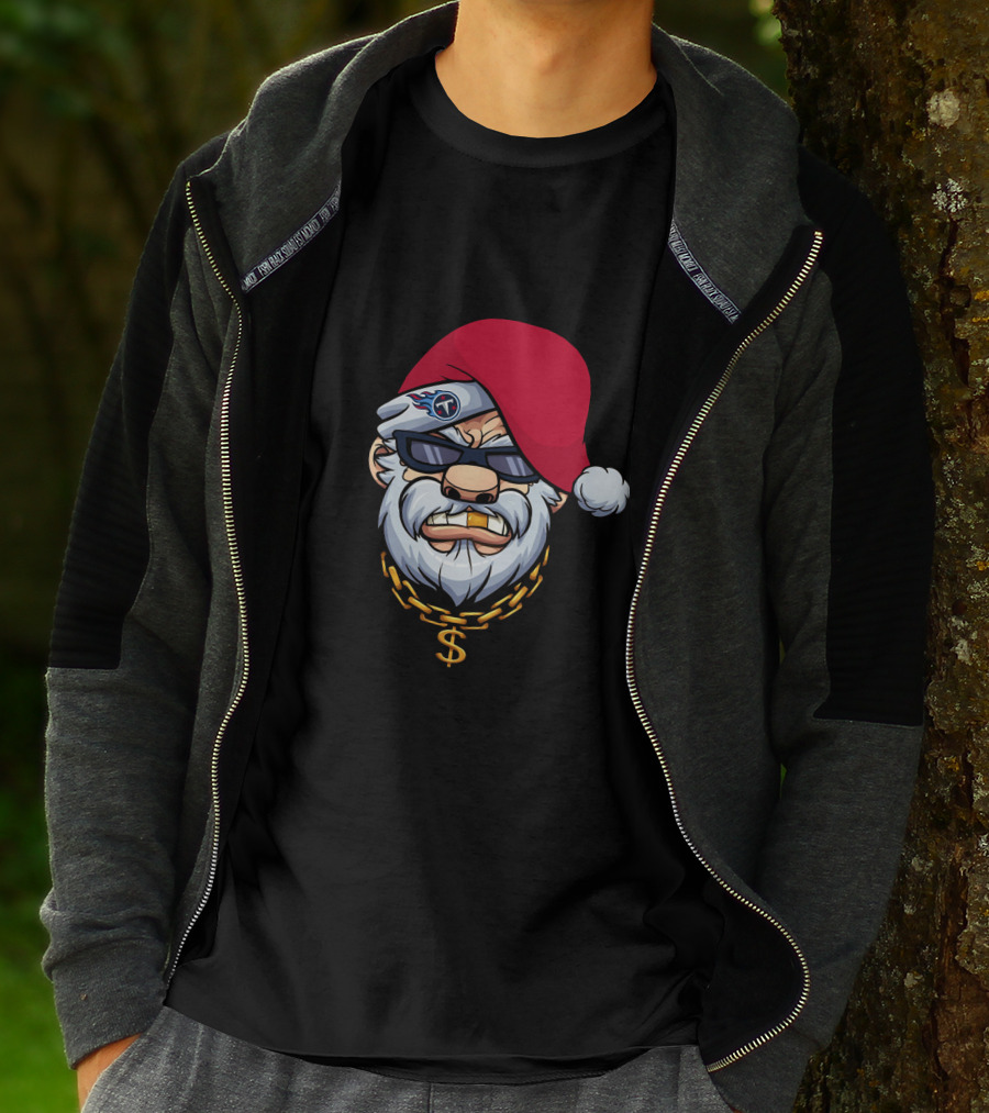 Titans Gangster Santa With Chain And Shades T-Shirt