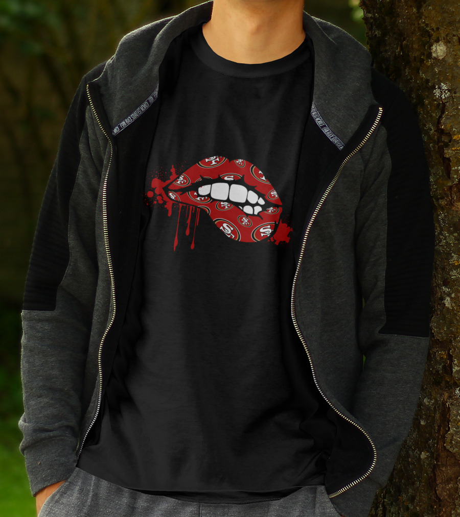 San Francisco 49ers Dripping Lip Logo Theme T-Shirt