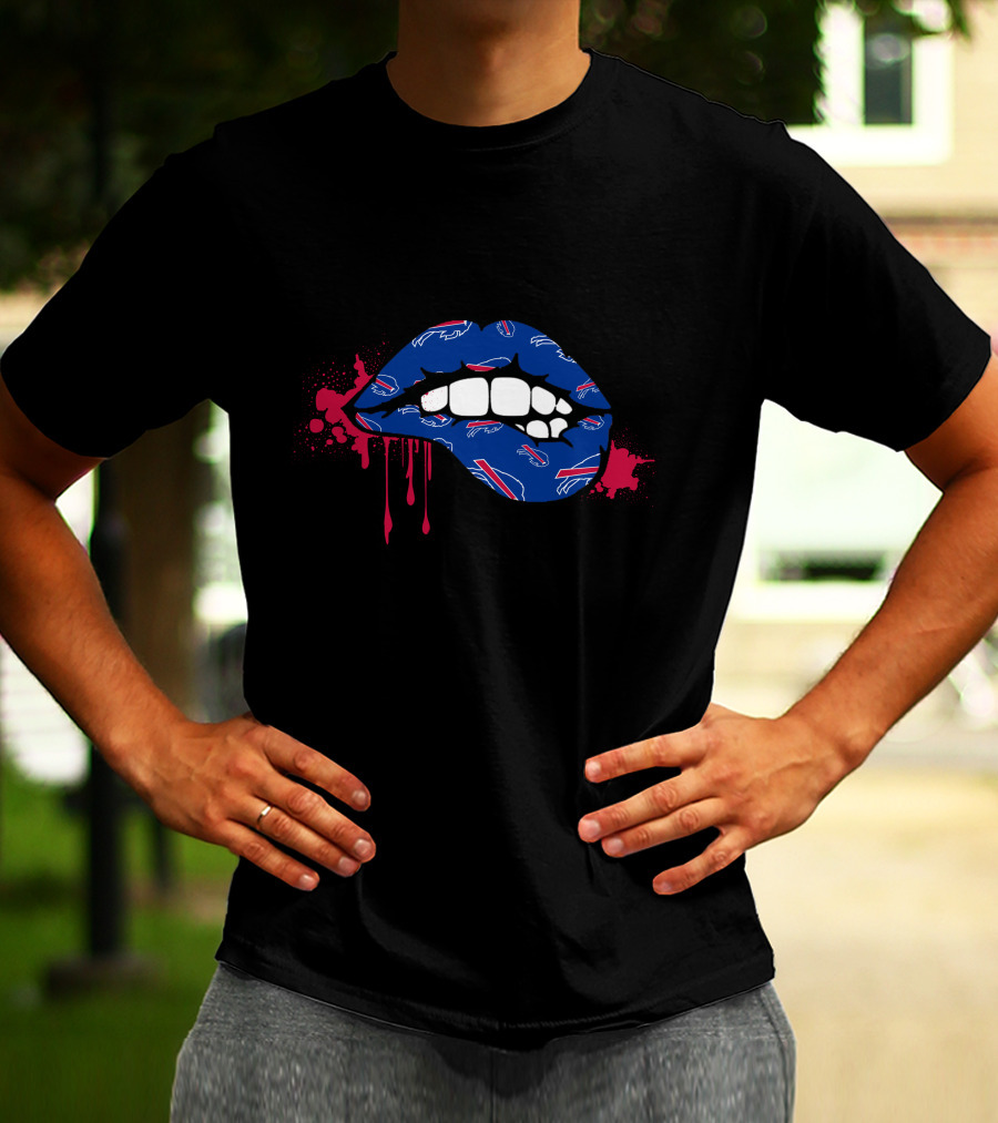Buffalo Bills Nfl Dripping Lips Splash T-Shirt