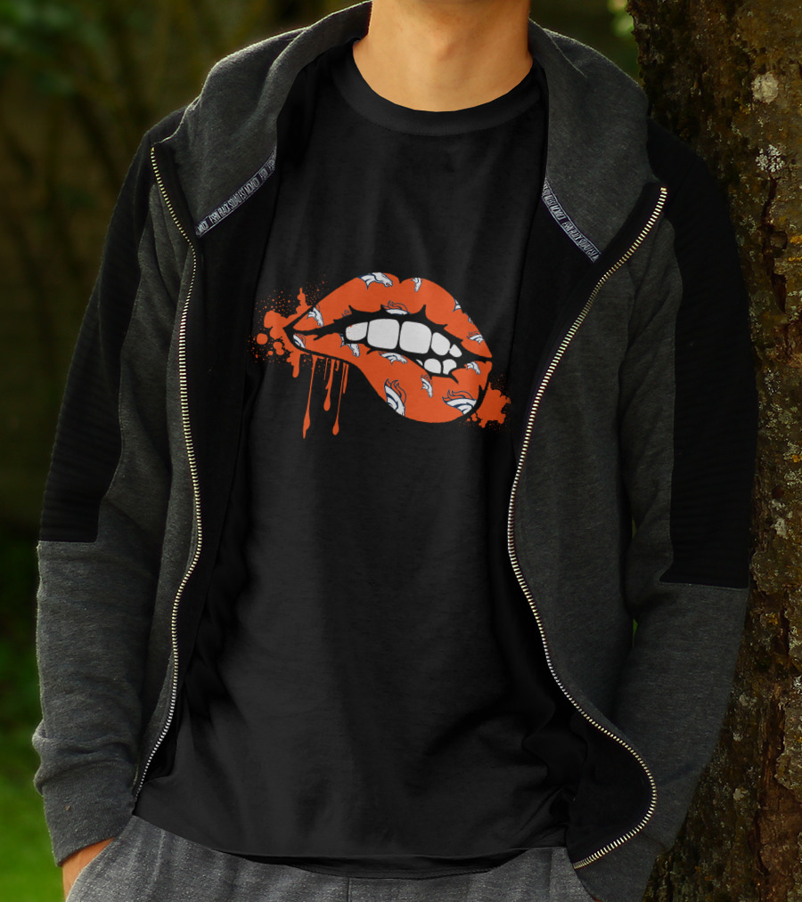 Dripping Lips Denver Broncos Style T-Shirt