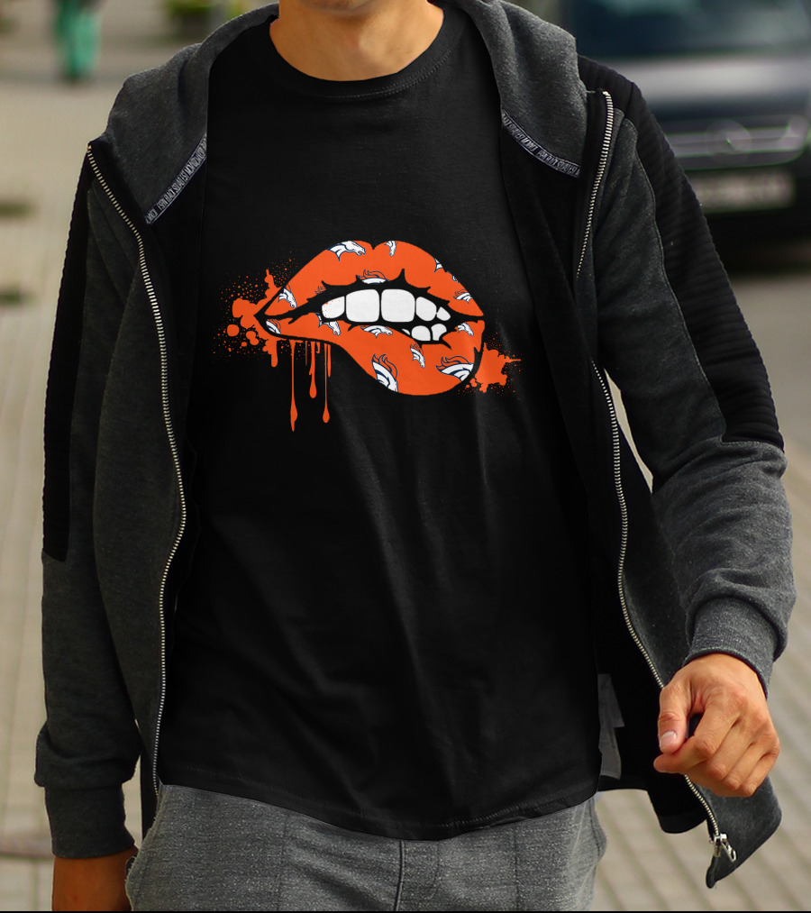 Dripping Lips Denver Broncos Style T-Shirt